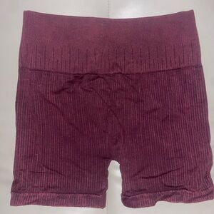 Lele Active Women's Burgundy Ribbed Shorts